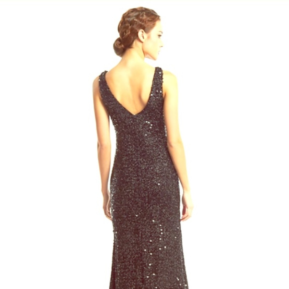 TS Couture Black Sequin Mermaid Floor Length Gown